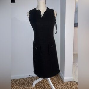 Karl Lagerfeld Black Textured Midi Dress